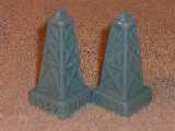 1957 Celebration Oil Derricks glazed clay blue